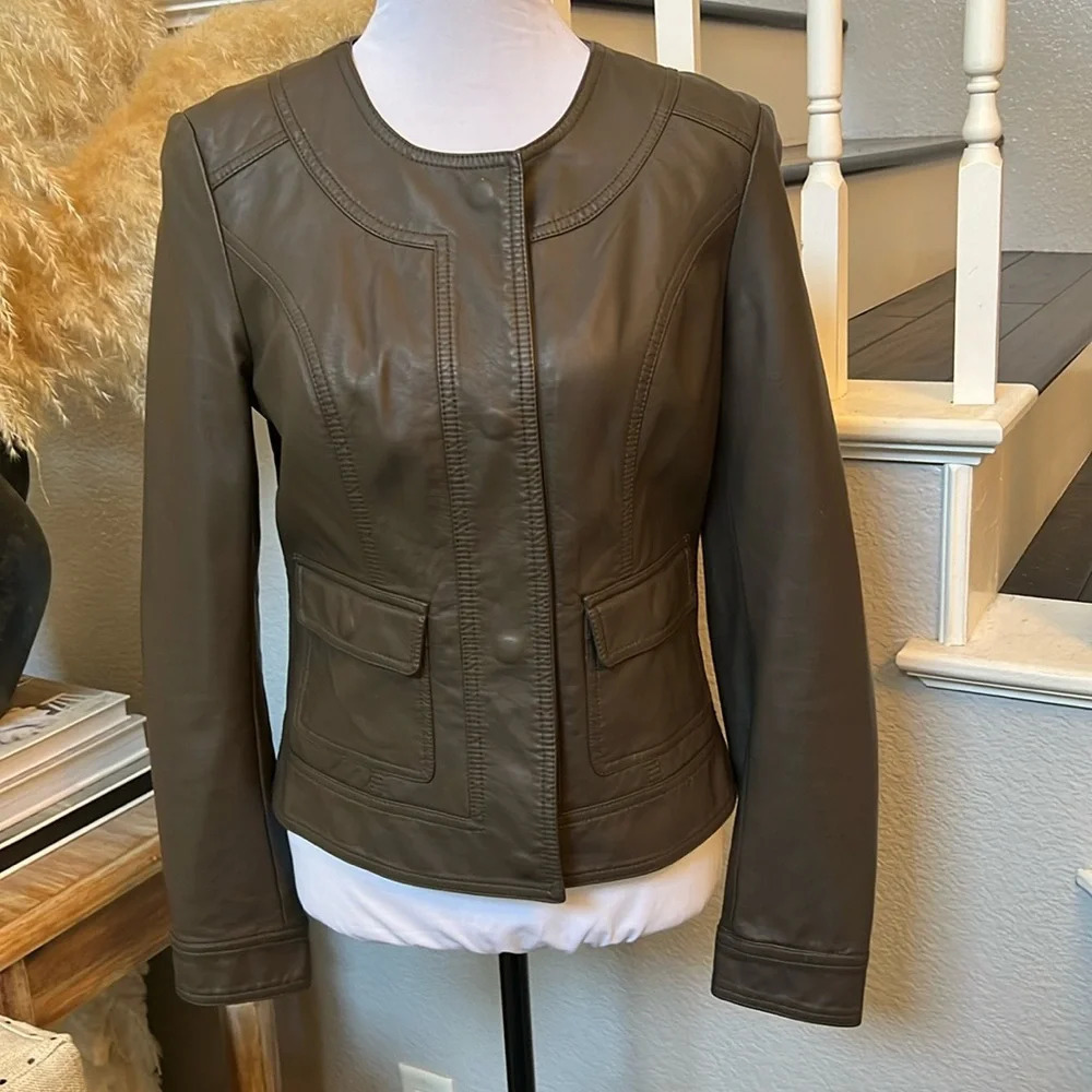 Kut From The Kloth Gray Vegan Leather Jacket Size Small